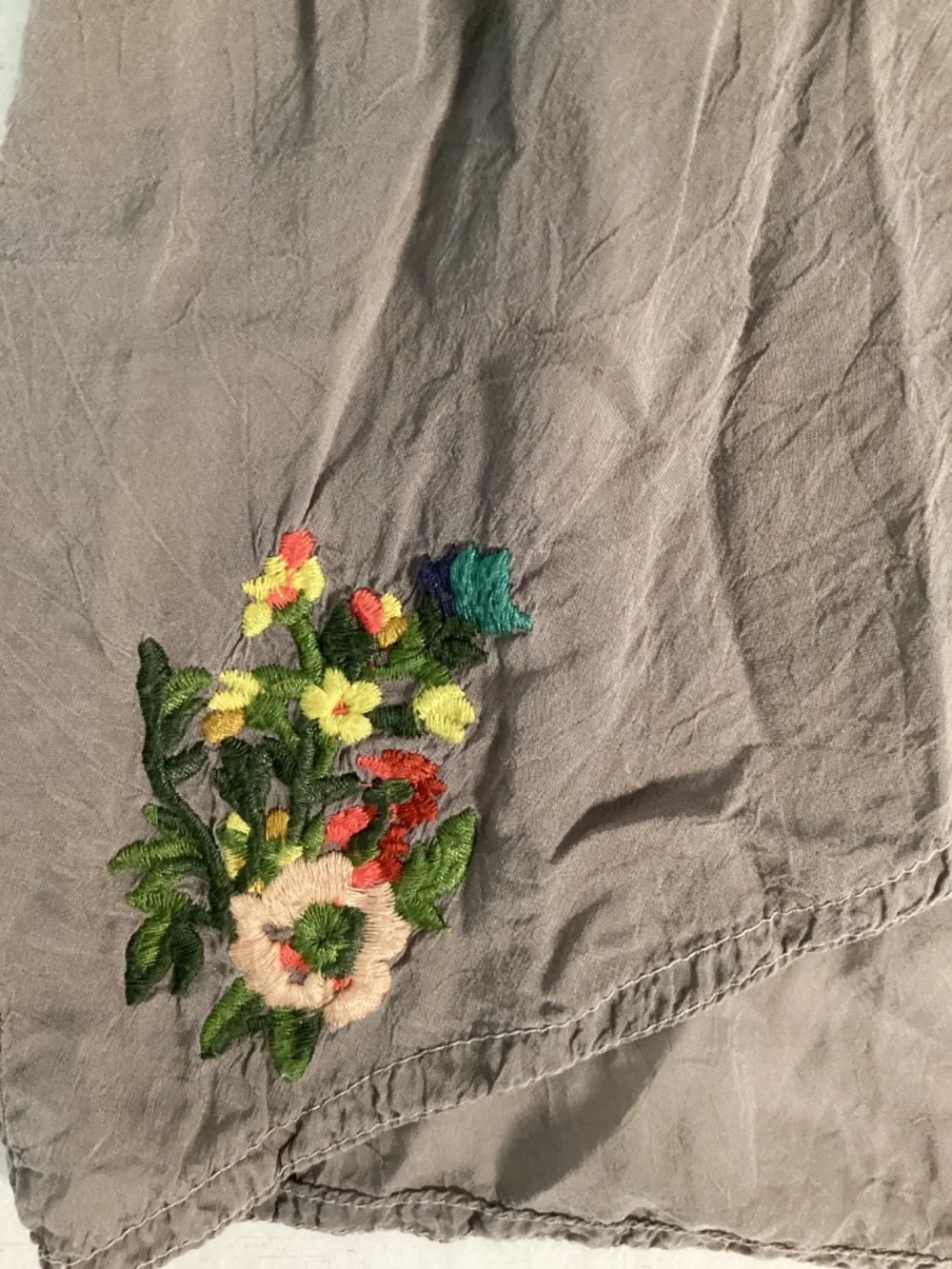 Johnny Was Boho Embroidered Tunic Top Gray Multicolor Rayon Size M - Picture 3 of 12